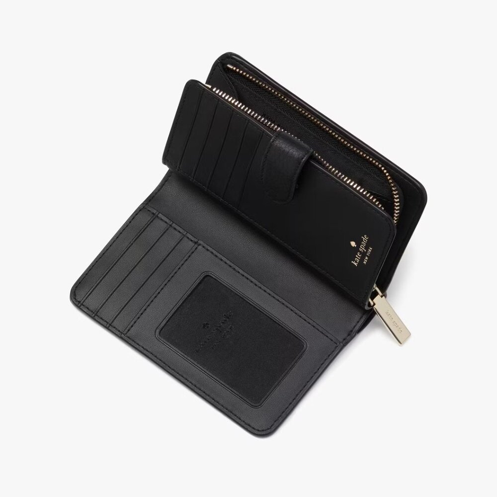 NWT Kate Spade Black Lena Medium Bifold Wallet - MSRP $199 - Picture 2 of 3